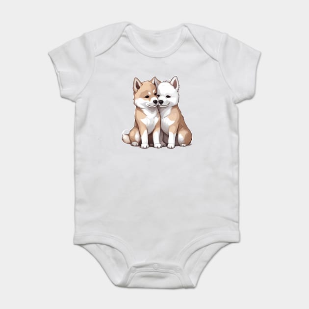 akita dog breed Baby Bodysuit by animegirlnft